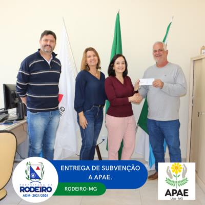 ENTREGA DE SUBVENÇÃO A APAE-UBÁ