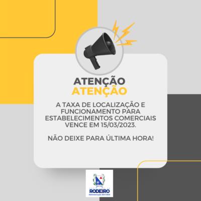 TAXA DE LICENÇA E FUNCIONAMENTO