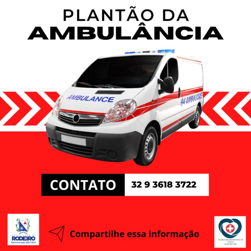 NOVO CONTATO PARA AMBULÂNCIA MUNICIPAL