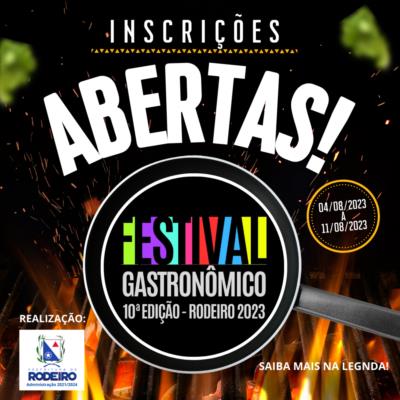 INSCRIÇÕES ABERTAS PARA O 10º FESTIVAL GASTRONÔMICO DE RODERO