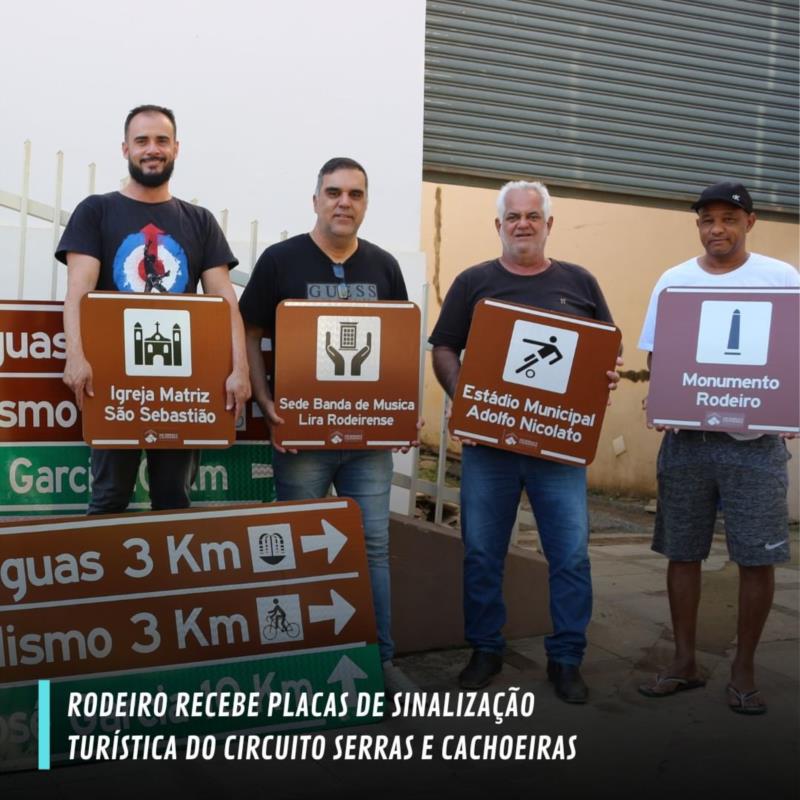 Rodeiro recebe placas de sinalização turística do circuito serrar e cachoeiras