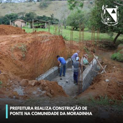 Prefeitura realiza construção de ponte na Comunidade da Moradinha