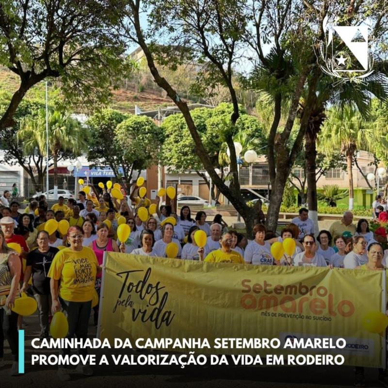 Caminhada da Campanha Setembro Amarelo promove a valorização da vida em Rodeiro