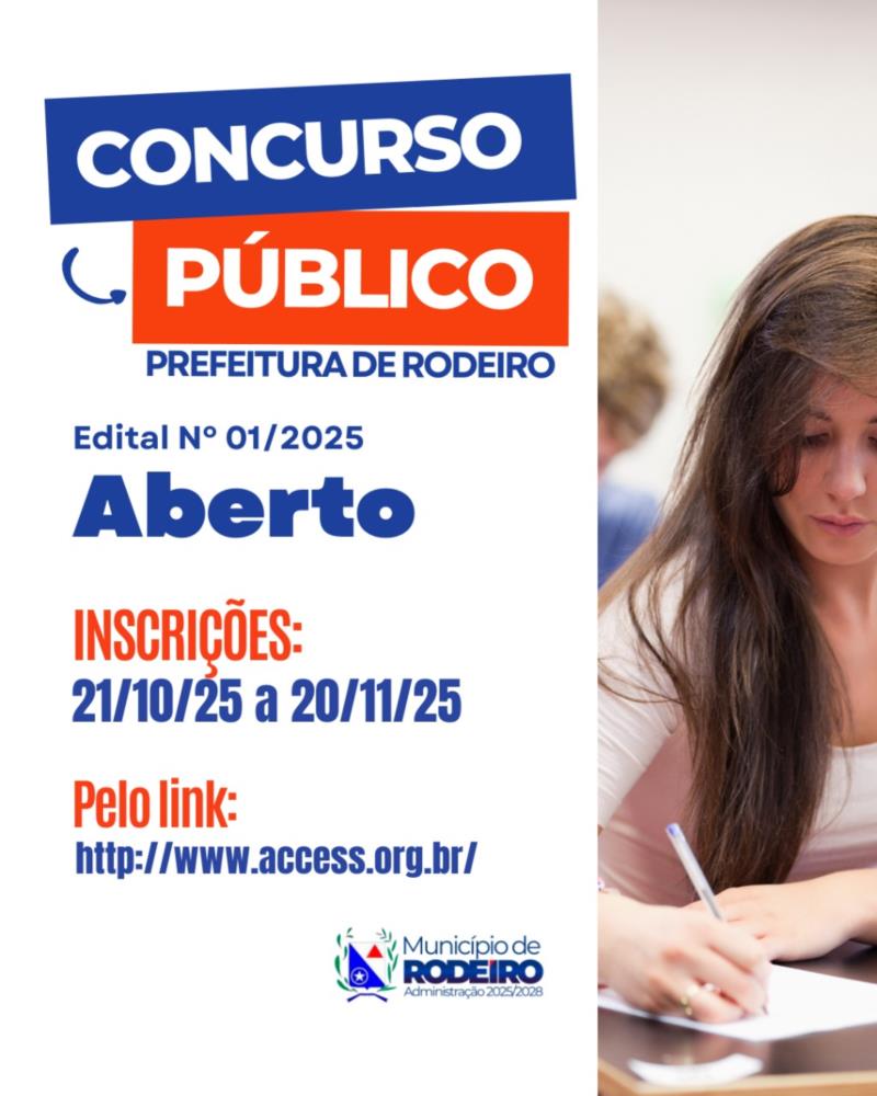 Concurso Público Inscrições Abertas de 21/10/2025 a 20/11/2025!!!
