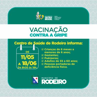 Começa na próxima segunda-feira a terceira etapa da Campanha de Vacinação Contra a Gripe