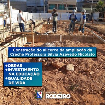 Obras de ampliação do Centro Educacional Professora Silvia Azevedo Nicolato continuam a todo vapor!