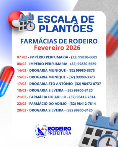 Plantões das Farmácias – Fevereiro