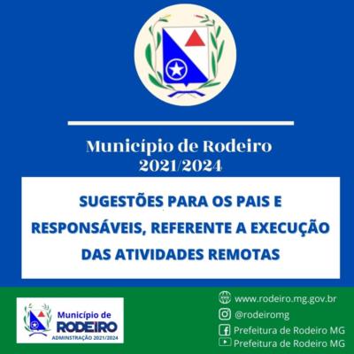 Sugestões importantes para o desenvolvimento das atividades escolares em casa.